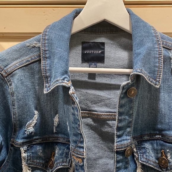 Just USA distressed denim jacket - Picture 2 of 4